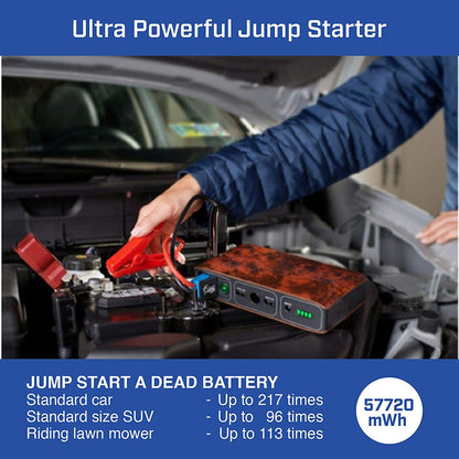 Bolt Portable Car Jump Starter with 2 USB Ports to Charge Devices